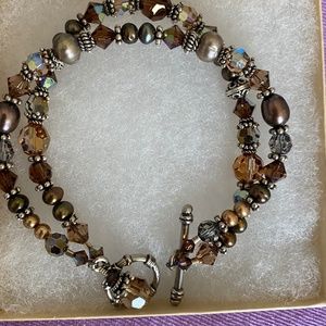 Custom Sterling Silver & Crystal Bracelet